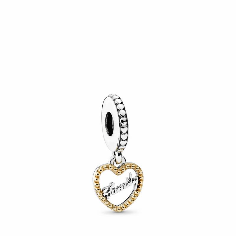 Pandora Australia Family Script Dangle Charm - Two Tone | RWAUKH059